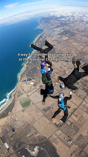 Don't be disheartened if your exits don't look like this! These teams are some of the best 4 way Formation Skydiving teams in the country, competing at National level. Creating consistency by jumping with the same people is one of the fastest ways to improve your skills in almost any discipline, even if you're not part of a team. 🎥 Havoc, Chop Chop, Bellas, Rotor Reloaded, Random Fixation | Australian Parachute Federation