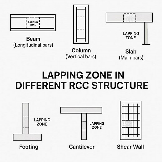 Lapping Zone in RCC |Beam, Column, Slab, Footing, Cantilever, Shear Wall Explained #tameer_infratech