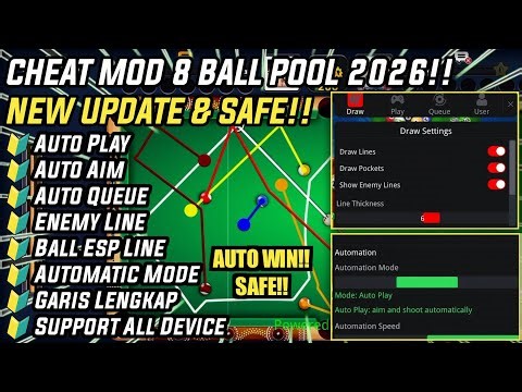 CHEAT 8 BALL POOL MOD MENU APK ANTI BANNED || NO ROOT WORK ALL DEVICE