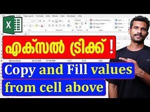 Excel trick to Fill blank cells with value from cell above | Malayalam Tutorial