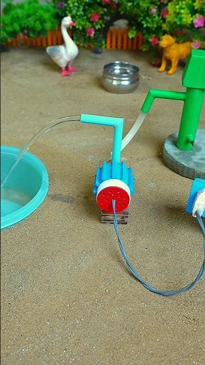 Mini hand pump project water with supply motor drinks goats duck for farm #waterpump #shorts #674