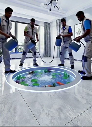 I Built a Real Pond Inside My Floor 😱💧#shorts #ytshorts #epoxy