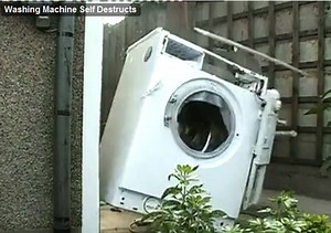 Washing Machine Filled with Bricks Explodes