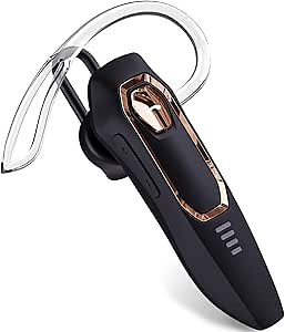 Micool Bluetooth Earpiece, Noise Canceling Trucker Headset, 30H Talking Time, 2 Microphones, Hands Free Bluetooth Earpiece for Cell Phones, Long Battery Life for Work