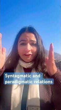 Syntagmatic and Paradigmatic Relationship | Linguistics