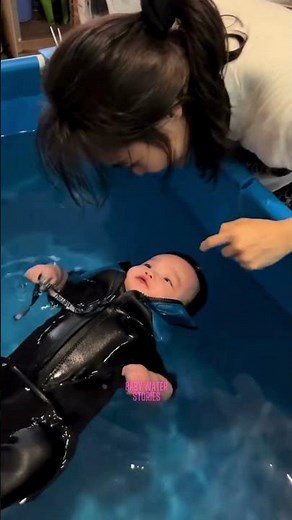 "Infant Learns to Float | Early Water Confidence Training 💧 #shorts "