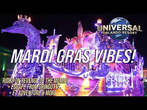 Our Escape to Mardi Gras 2026 at Universal Studios - The Mummy, Gringotts and ET + Coaster Update