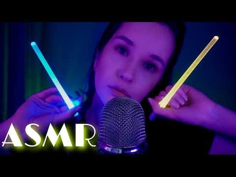 ASMR Neon Light Triggers✨Unintelligible Whispers for Deep Sleep