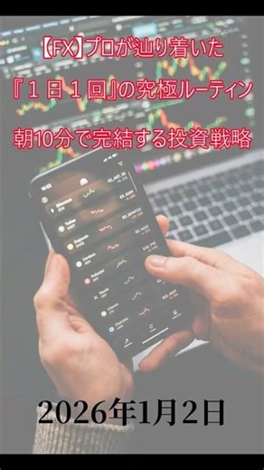 【FX】プロが辿り着いた『1日1回』の究極ルーティン 朝10分の分析で完結する投資戦略 2026年1月2日 #shorts#FXトレード #資産運用