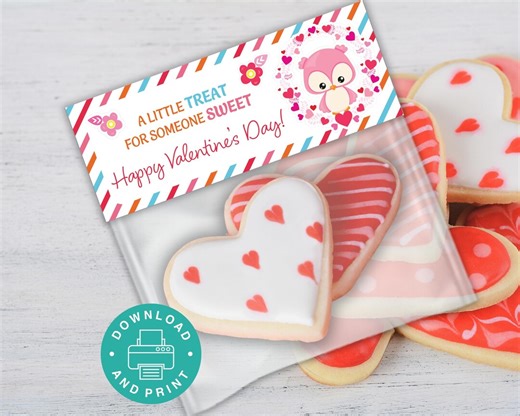 Valentine Treat Bag Topper, Printable Bag Topper, Classroom Valentine Exchange, Kids Goodie Bag Topper, Treat Bag Toppers - Etsy