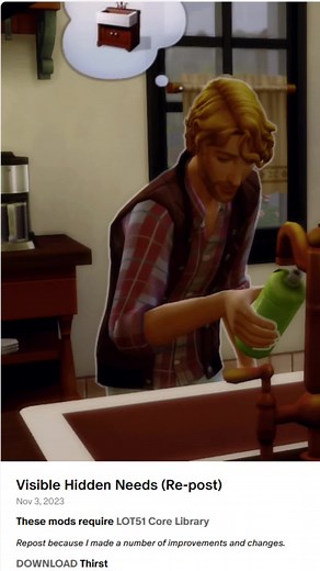 Thirst Quencher mod by Zero! Functional water bottle! Aesthetically pleaseing recolor by Yuroge! #sim #sims4 #ts4 #simstok #sims4cc #blacksimmer #sims4musthavecc #sims4mods #sims4musthavemods #ts4mods #sims4modsandcc #simsmods #sims4mod