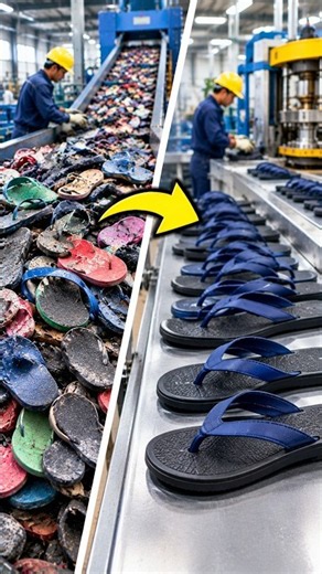 How Old Slippers Become New Sandals 😱 | Inside the Factory #Shorts