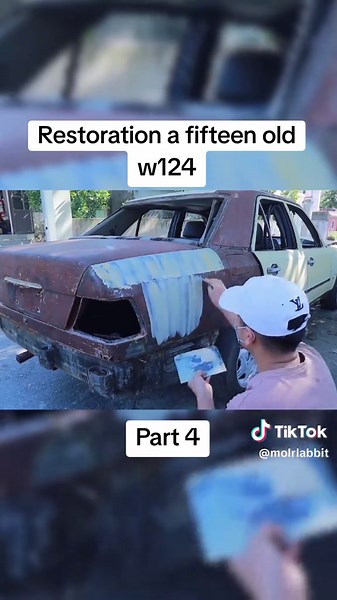 Fully restoration 50-year-old classic Mercedes bodywork | Car Restoration #w124 #benz #legend #mercedesbenz #50 #restoration #part4 #tik_tok #interestingvideos #steel