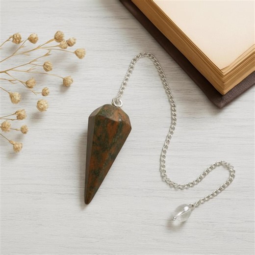Unakite Pendulum for Chakra Healing, Reiki Energy & Emotional Clarity