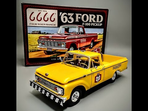 1963 Ford F100 V8 Custom Push Truck 1/25 Scale Model Kit Build How To Assemble Paint Decal Interior