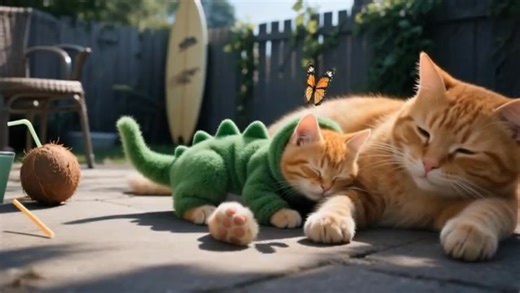 Koko Cries from the Heat… So Mama Cat Builds a Pool of Ice! 🥵❄️🏊 #japan #cat | cartoon dhamal kids party