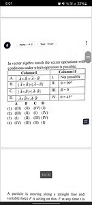 6:01的8Marks:   40Type: SingleIn vector algebra match the... | Filo