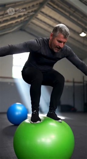 Can't believe I landed this front flip on the stability ball