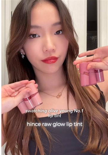 swatching @힌스 hince_official ‘s top 6 shades of their ‘raw glow lip tint’🍓the formula is a perfect mix of tint gloss💋 thank you so much hince