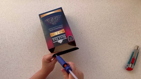 Transform Simple Tea Box into a Storage Basket