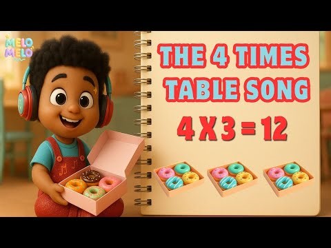 The 4 Times Table Chant | Multiplication Song for Kids | MeloMelo