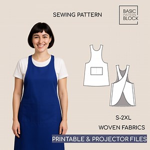 Women's Cross Back Apron Pdf Sewing Pattern (PDF Download) • Regular & Big Sizes - Etsy UK