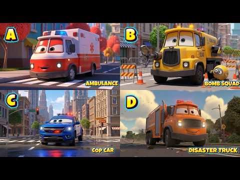 ABC Emergency Trucks Song 🚑🚒🚓 | Wee Woo Sirens! Kids ABC Learning Song #abcsong #abc #trucksforkids
