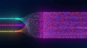 Download Colorful Illustrative 3D Animation of Neural Network Deep Learning, Chatbot, Artificial Intelligence for free