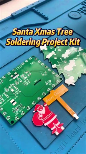 Santa Xmas Tree Soldering Project Kit #diyproject #electronics #learning #stem #techdiy #solderingkit #electronicproject #christmasgiftideas #christmas #cool #solderingproject #christmastree #diy