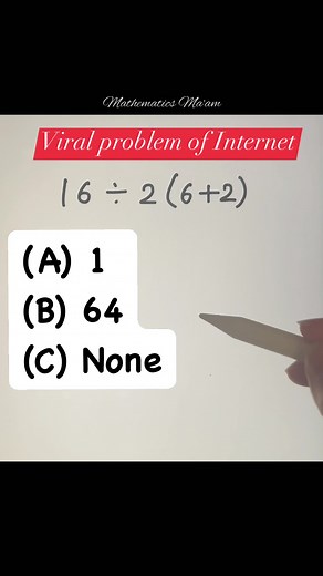 58K views · 549 reactions | Viral problem  #mathematicsmaam #reelsusa #education #puzzle #puzzletime #mathematics #QuizTime #problemsolving | Mathematics Ma'am | Facebook