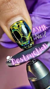 3.7K views · 141 reactions | Goodbye to this iconic skull nail sniff sniff  Raise your hand if you also felt sad watching it get destroyed! ‍♀️ BUT—good news! I’ve dropped the full tutorial so YOU can recreate it 朗  Hit the link in my bio to learn step-by-step! #asmrnails #naildestruction #skullnails #satisfyingvideos #nailarttutorial #nailasmr #nailtrends #littlealiennails | Littlealiennails | Facebook