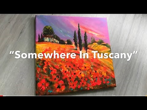 How To Paint Red Poppies In Tuscany\nStep by step painting in Acrylic