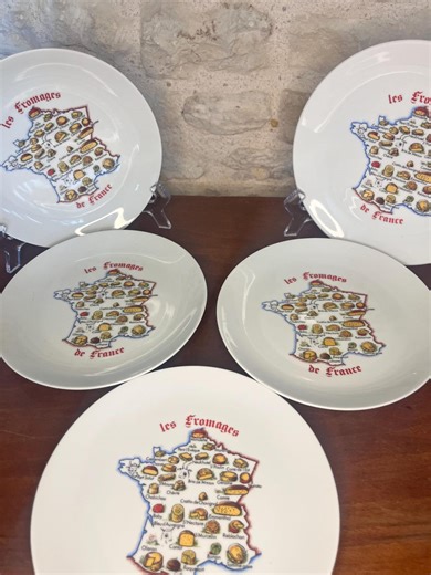 5 Vintage French Cheese Plates 'fromages De France' - Etsy
