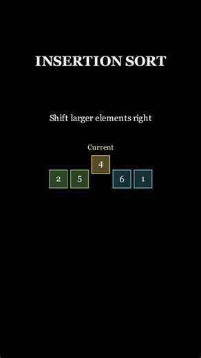 How Insertion Sort Works 🔥 #DSA #Programming #shortsviral #coding #youtubeshorts