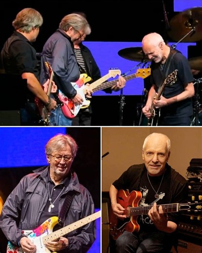 Two legends, one stage, one unforgettable moment—Peter Frampton and Eric Clapton finally united at the Crossroads Guitar Festival in Dallas, igniting the crowd with a blistering, soul-shaking performance of “While My Guitar Gently Weeps.” For decades, fans dreamed of this collision of giants, and when it happened, the air felt electric, as if history itself bent to the sound of their guitars. Frampton’s soaring emotion and Clapton’s raw fire intertwined like a storm, every note dripping with pas