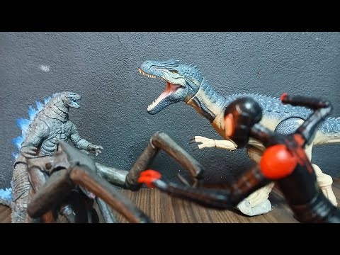 Godzilla x MUTO vs Allosaurus x SpiderMan