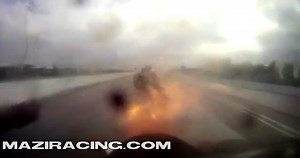 Ride in a Front Engine Top Fuel dragster as a blower explode