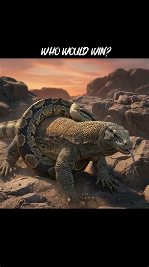 Python vs Monitor Lizard: Reptile Standoff on the Rocks