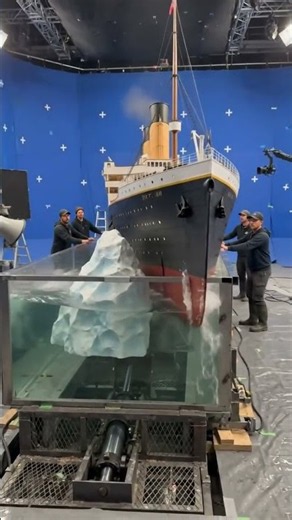 Miniature Titanic vs Iceberg BTS Film Set VFX Practical Effects