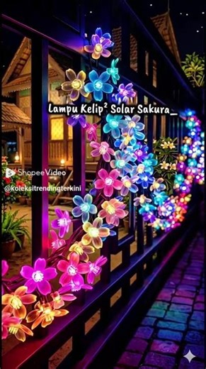 LED Solar Cherry String Outdoor Solar Fairy Flower Lights for Garden Home Lampu Raya #fyp #shorts