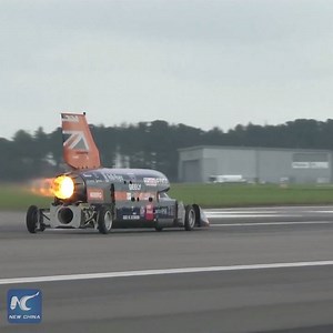 1M views · 1.7K shares | Racing to 210 mph in 8 seconds! #Bloodhound supersonic car makes first public runs in quest to hit 1,000 mph, in a project partly backed by a Chinese auto firm. | China Xinhua News | Facebook