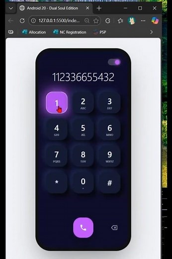 Android 20 Dialer pad UI — Dual Theme (HTML CSS JS)