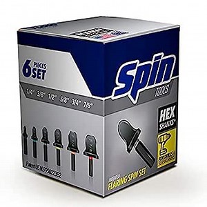 SPIN Tools-F6000-MOQ2 F6000 6-Piece Flaring Spin Set, 1/4, 3/8, 1/2, 5/8, 3/4, 7/8in