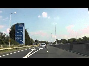 Driving Along The M53 Motorway From Wallasey To Chester, England 26th August 2013