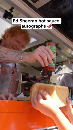 Ed Sheeran Tingly Ted's Hot Sauce Taste Test at Sainsbury's