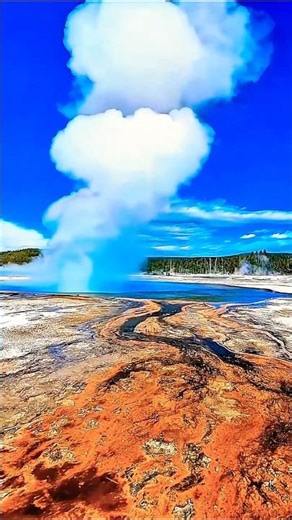 Steam Dancing at Yellowstone’s Edge: Nature’s Power Unfolds