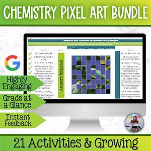 Chemistry Pixel Art Activities - Mole Ratio, Stoichiometry, Gas Laws and More