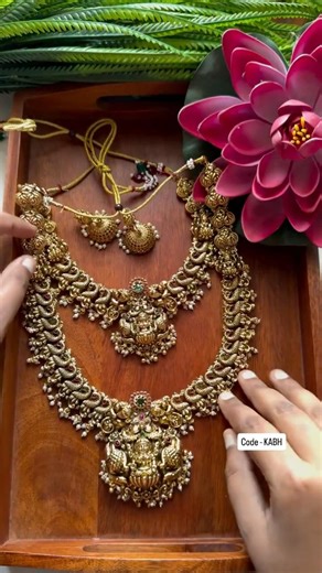 Royal Lakshmi Temple Bridal Set with Jhumkas