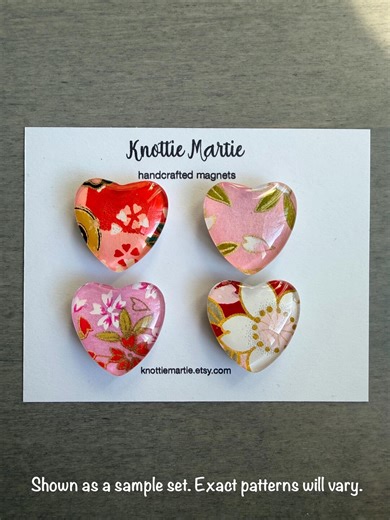 1 Inch Handcrafted Heart Fridge Magnets – Japanese Fridge Magnet Sets of 3, 4, or 5 - Etsy