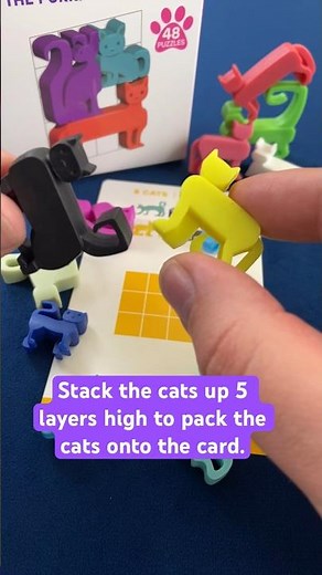Use 5 layers to stack the cats in Cat Stax. #puzzlesolving #puzzle #puzzlemaster